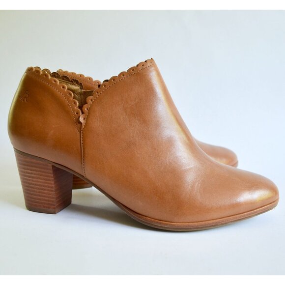 Jack Rogers Marianne Leather Cognac Brown Booties Size 10 M - Picture 1 of 11